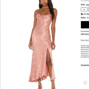 Astr Gaia Dress Dusty Rose Silk Midi